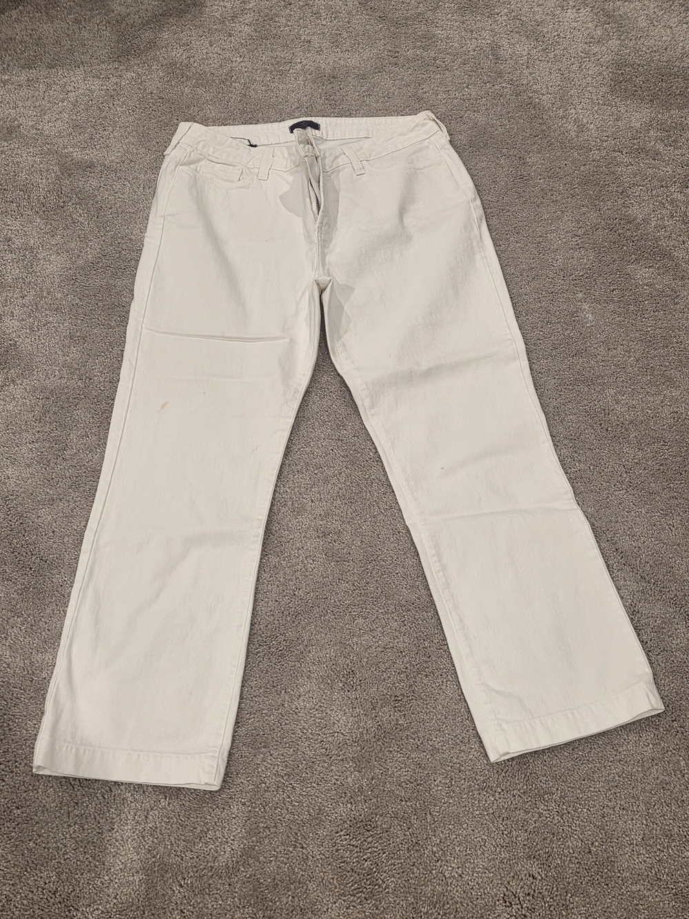 NYDJ White Wide-Leg Trousers with Branded Waist Tab